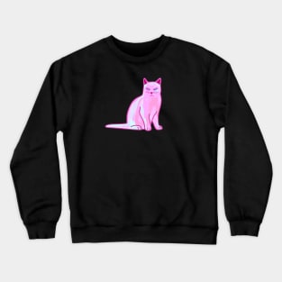 Pastel Pink Cat Crewneck Sweatshirt